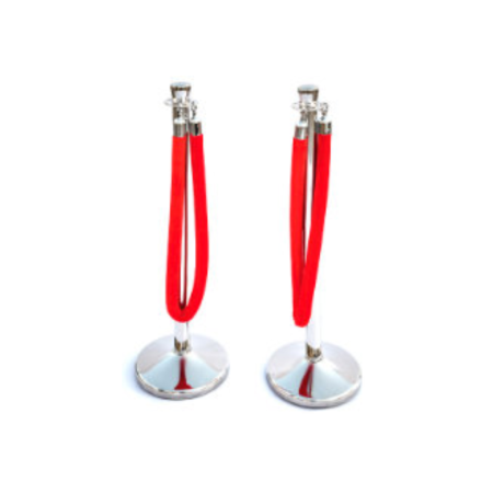 Słupki odgradzające_kordony hotelowe srebrne